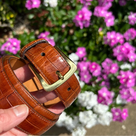 BRIGHTON Men’s Leather Belt size 38 with Brass Hardware LIKE NEW !!’ - Picture 4 of 11